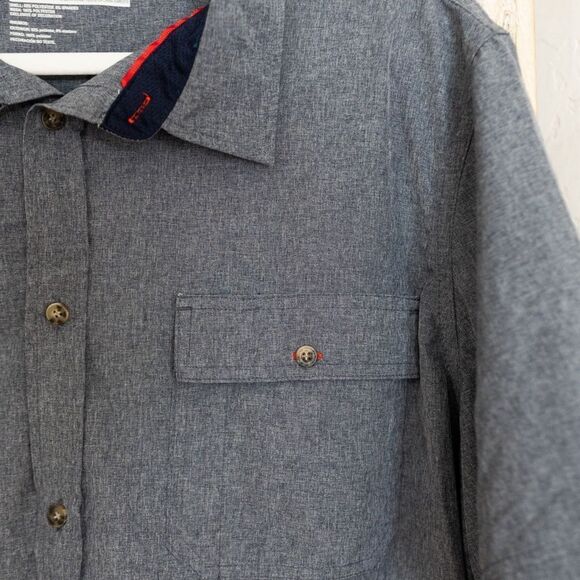 Mens Avalanche Gray Short Sleeve Button Up Shirt for‎ Outdoors/Hiking size XL - Picture 3 of 5
